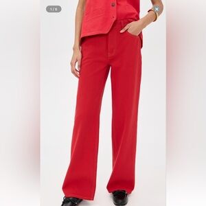 Lioness Red Wide-Leg Pants. Lioness Top Model Jeans